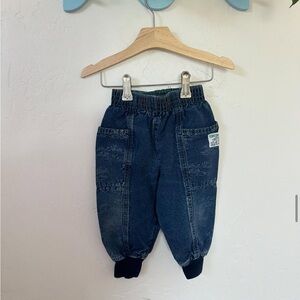 Vintage OshKosh B'gosh Dark Blue Kids Denim Joggers nautical